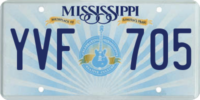 MS license plate YVF705