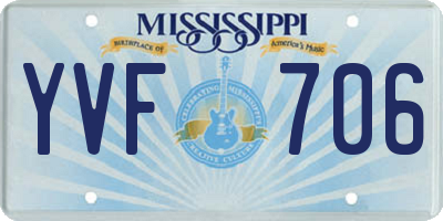 MS license plate YVF706