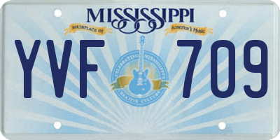 MS license plate YVF709