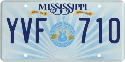 MS license plate YVF710