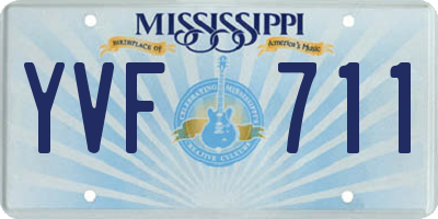 MS license plate YVF711