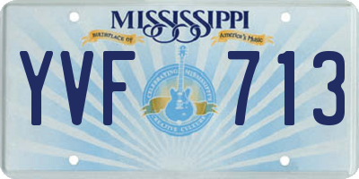 MS license plate YVF713