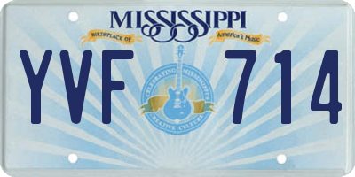 MS license plate YVF714