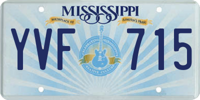MS license plate YVF715