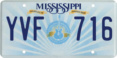 MS license plate YVF716
