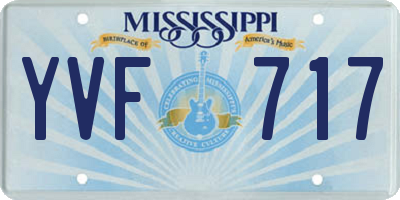 MS license plate YVF717