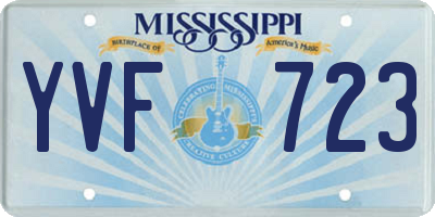 MS license plate YVF723