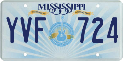 MS license plate YVF724