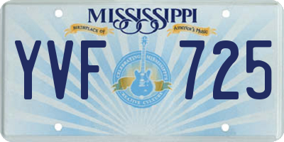MS license plate YVF725