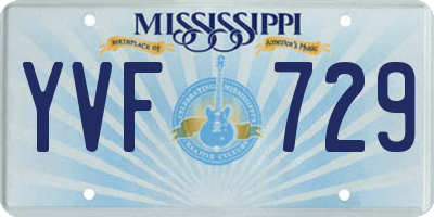 MS license plate YVF729