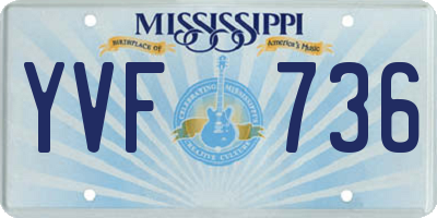 MS license plate YVF736