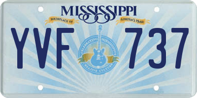 MS license plate YVF737