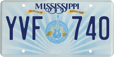 MS license plate YVF740