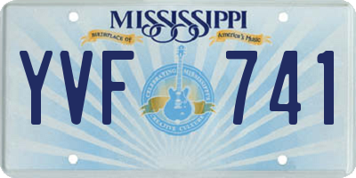 MS license plate YVF741