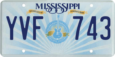 MS license plate YVF743