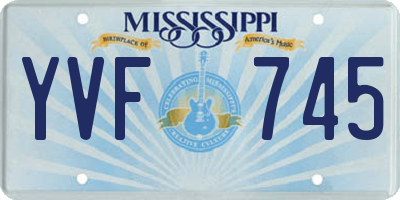 MS license plate YVF745