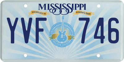 MS license plate YVF746