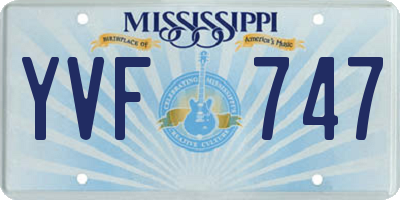 MS license plate YVF747