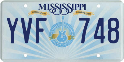 MS license plate YVF748