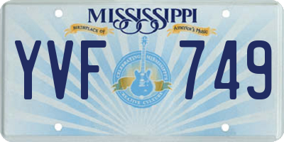 MS license plate YVF749