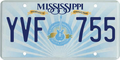 MS license plate YVF755