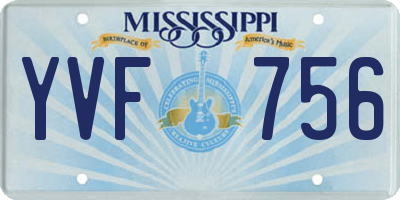 MS license plate YVF756