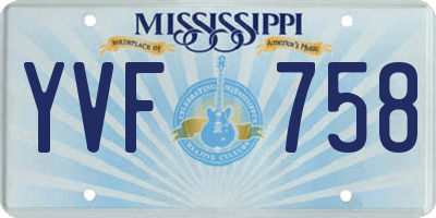MS license plate YVF758