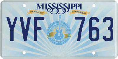 MS license plate YVF763
