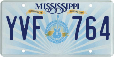 MS license plate YVF764