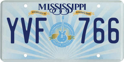 MS license plate YVF766