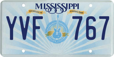 MS license plate YVF767
