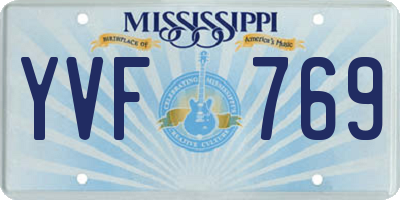 MS license plate YVF769
