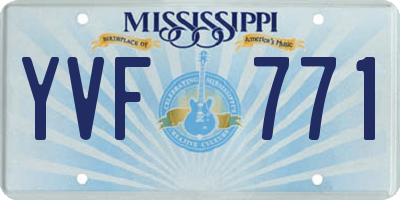 MS license plate YVF771