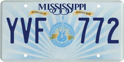 MS license plate YVF772