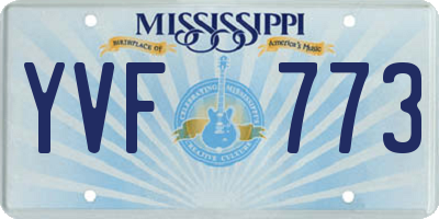 MS license plate YVF773