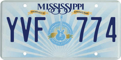 MS license plate YVF774