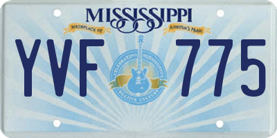 MS license plate YVF775