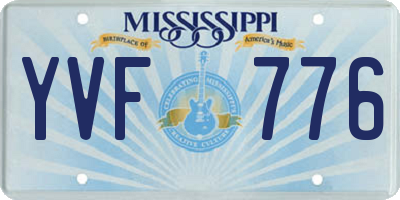 MS license plate YVF776