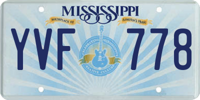 MS license plate YVF778