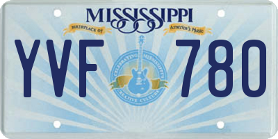 MS license plate YVF780
