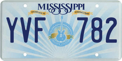 MS license plate YVF782