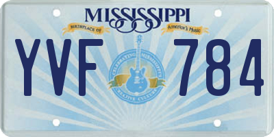 MS license plate YVF784