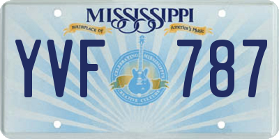MS license plate YVF787