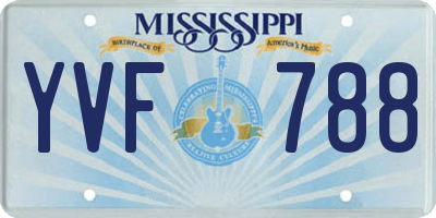 MS license plate YVF788