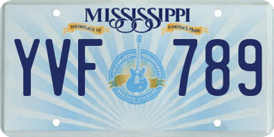MS license plate YVF789