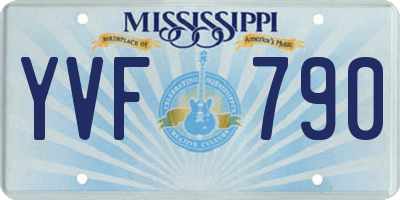 MS license plate YVF790