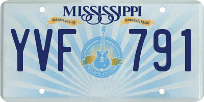 MS license plate YVF791