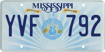 MS license plate YVF792