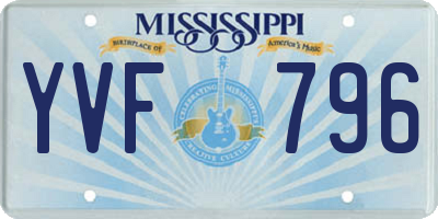 MS license plate YVF796