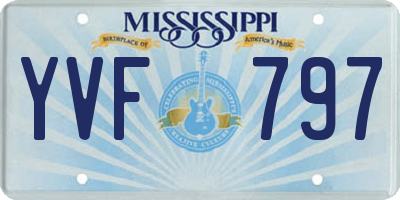 MS license plate YVF797